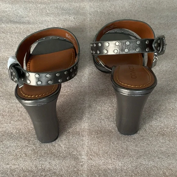 Coach Metallic Studded Block Heels